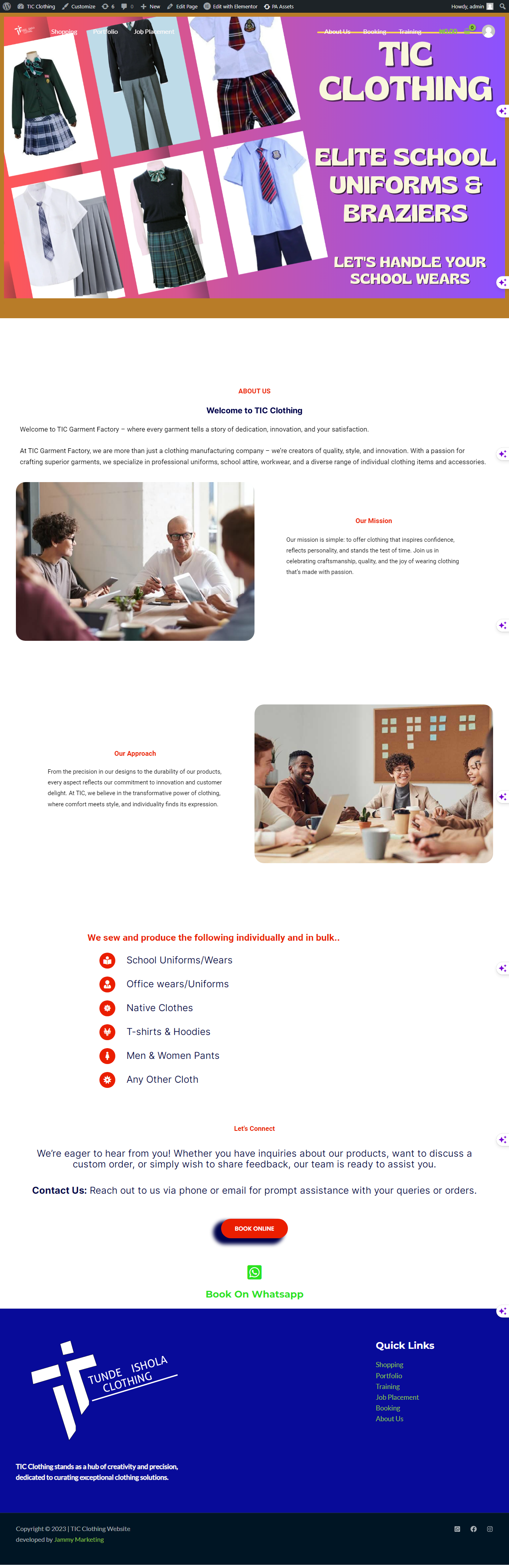 Jammy marketing website design, website development, wordpress design, wordpress development, website builder