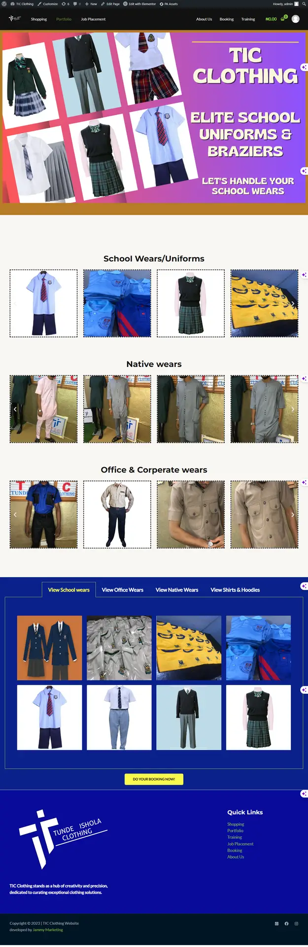 Jammy marketing website design, website development, wordpress design, wordpress development, website builder