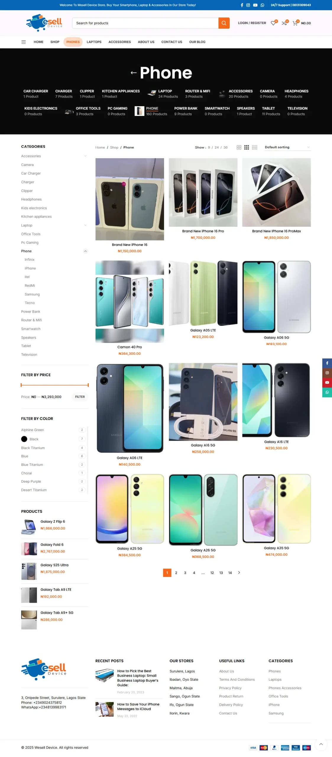 ecommerce website, store website