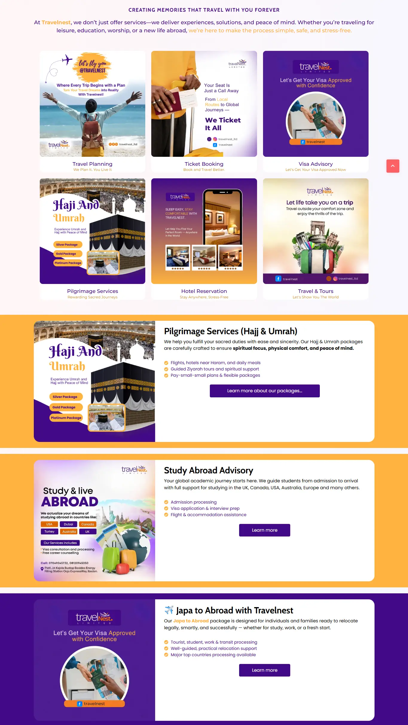 Travel website, Travel agency website