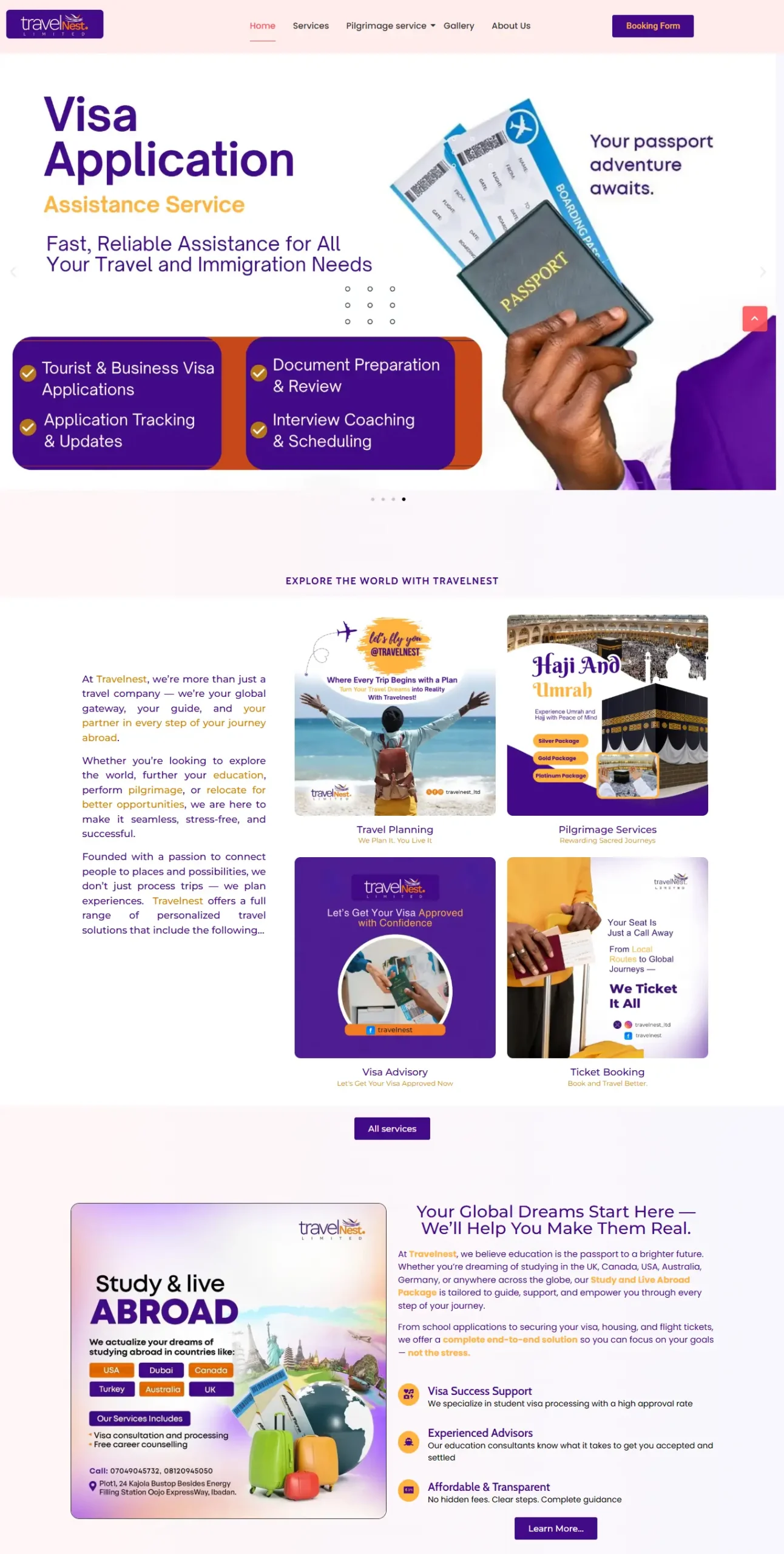 Travel website, Travel agency website