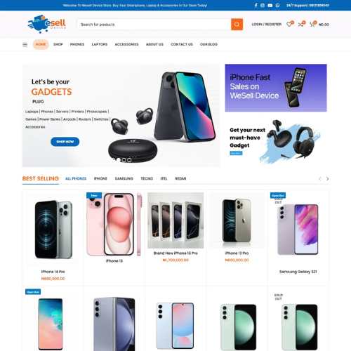 ecommerce website, store website, shopify website