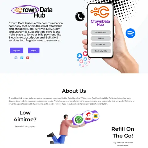 bill payment website, VTU website, data website